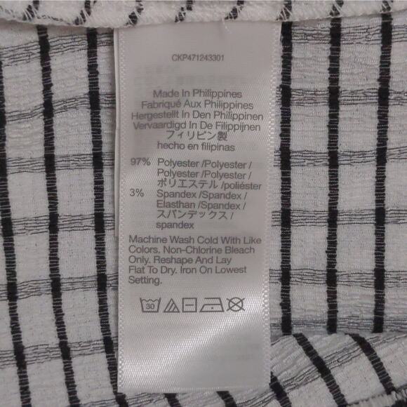 Madewell Windowpane Plaid Crinkle Polo Crop Top XS New - Picture 7 of 10